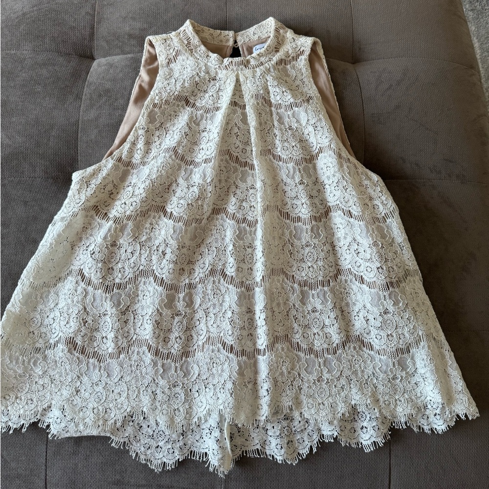 Cream lace top